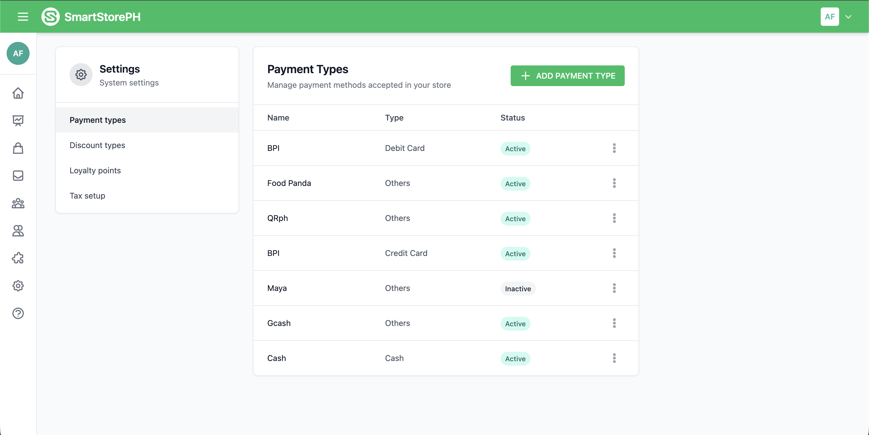 Multiple Payment Methods
